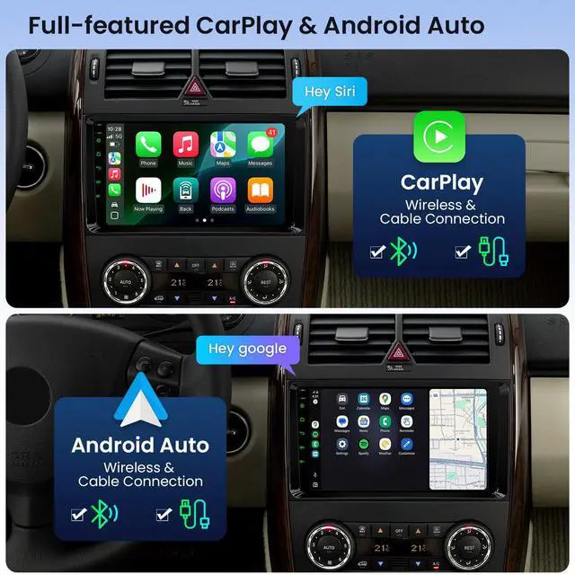 Alt view image 5 of 6 - Android Car Stereo for Mercedes Benz W245 W169 W639 W906, 9 IPS Touch Screen Car Radio GPS Navigation Bluetooth Built-in DSP Head Unit Support Wireless CarPlay Android Auto 4G LTE(4+64GB)