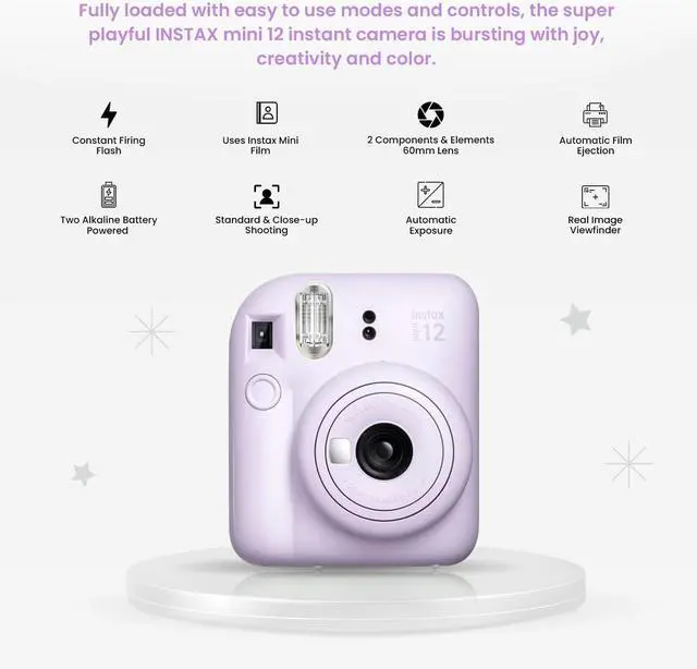 Alt view image 3 of 7 - INSTAX MINI 12 Blue Bundle 2025 (60 Sheets, Lilac Purple (Holiday Bundle))