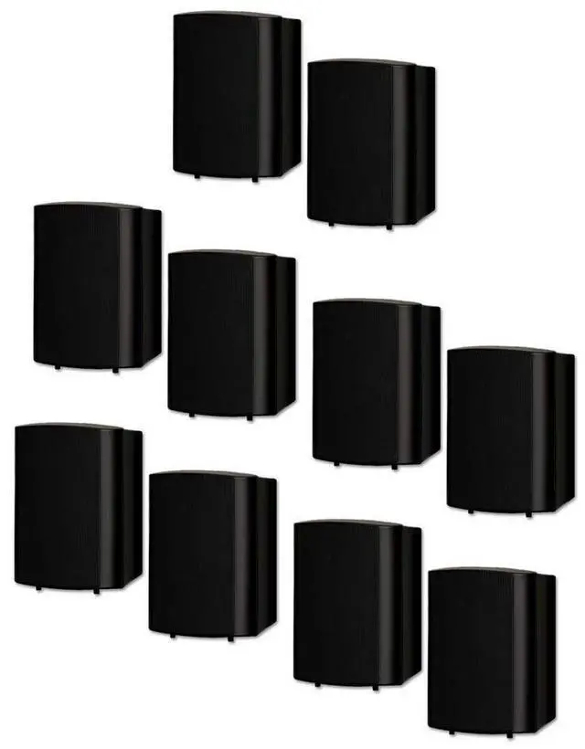 Main image of TS425ODB Indoor or Outdoor Speakers Weatherproof Mountable Black 5 Pair Pack