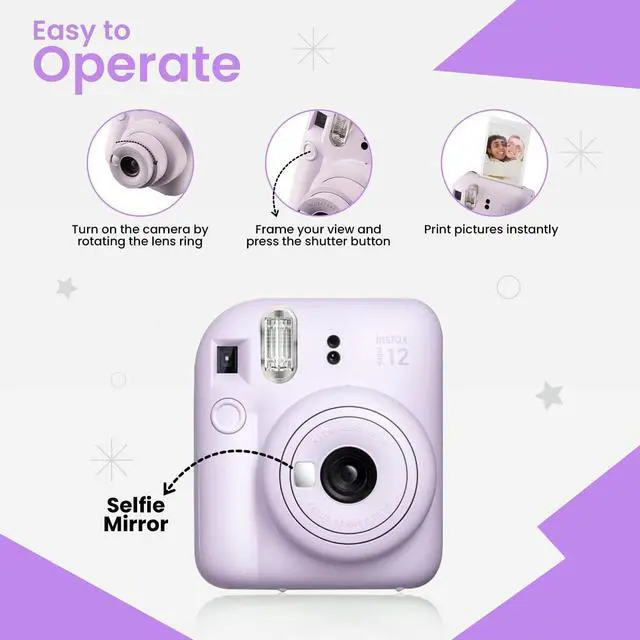 Alt view image 4 of 7 - INSTAX MINI 12 Blue Bundle 2025 (60 Sheets, Lilac Purple (Holiday Bundle))