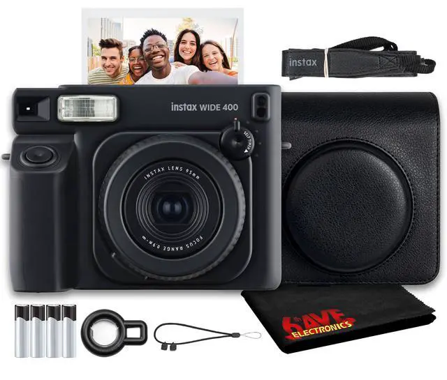 Main image of INSTAX Wide 400 Instant Camera (Black) Bundle | For Parties, Events & Instant Photos | Includes Camera Case, Cleaning Cloth