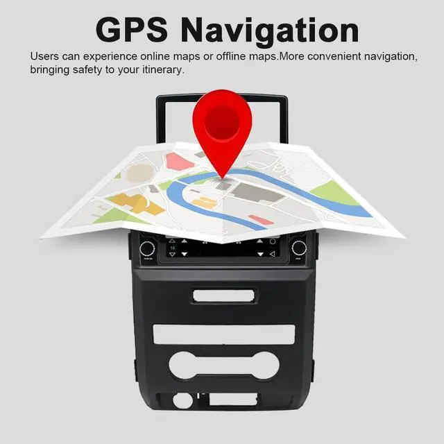Alt view image 7 of 7 - 9.7'' Car Radio for Ford F-150 2009 2010 2011 2012 2013 2014 with Wireless CarPlay Android Auto, Double Din Touchscreen IPS Car Radio Receiver, WiFi GPS SWC Bluetooth Backup Camera