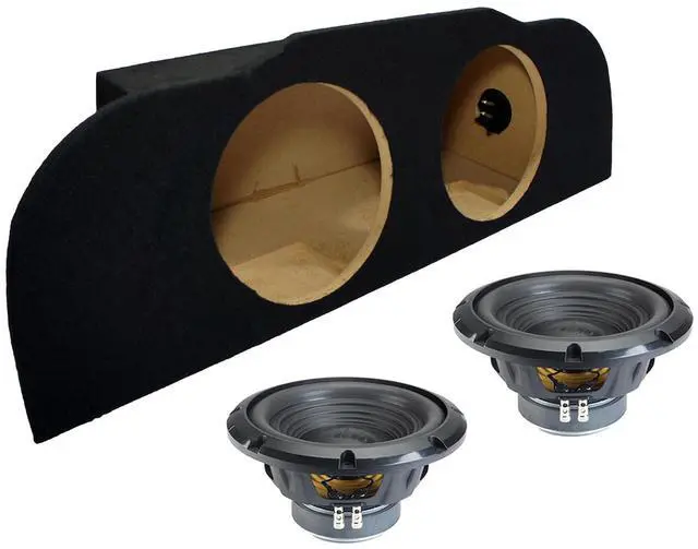Main image of W10S4 Dual 10" Subwoofer Box Fits 2003-2015 Infiniti G35 Coupe | Sealed loaded car audio enclosure bundle, 500W RMS power handling, 4 Ohm impedance, stereo bass upgrade, 10 inch size