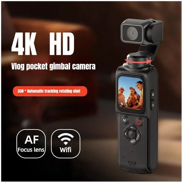 Alt view image 2 of 7 - 4K Handheld Vlogging Camera with WiFiOutdoor Pocket Gimbal Camera,Handheld Video Camcorder with Audio & Video Recording, 330 Rotating Lens,Fast Focusing,Tracking for Travel and vlog (blk,128g)