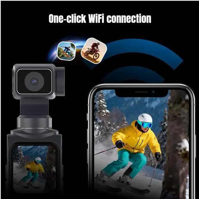 Alt view image 4 of 7 - 4K Handheld Vlogging Camera with WiFiOutdoor Pocket Gimbal Camera,Handheld Video Camcorder with Audio & Video Recording, 330 Rotating Lens,Fast Focusing,Tracking for Travel and vlog (blk,128g)