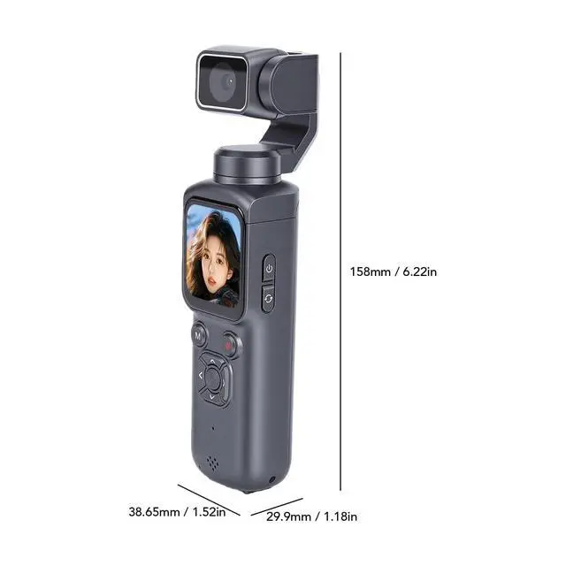 Alt view image 5 of 7 - 4K Handheld Vlogging Camera with WiFiOutdoor Pocket Gimbal Camera,Handheld Video Camcorder with Audio & Video Recording, 330 Rotating Lens,Fast Focusing,Tracking for Travel and vlog (blk,128g)