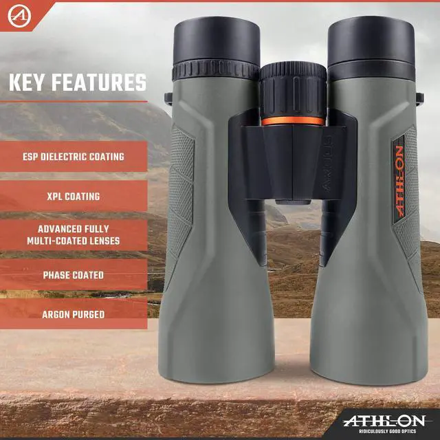 Alt view image 3 of 6 - 12x50 Argos G2 HD Gray Binoculars with Eye Relief for Adults and Kids, High-Powered Binoculars for Hunting, Birdwatching, and More