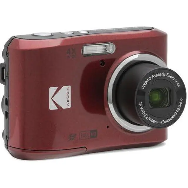 Alt view image 3 of 7 - Pixpro FZ45 Digital Camera Bundle, Includes: SanDisk 32GB Memory Card, Spare Batteries, Hard Shell Camera Case and Card Reader (5 Items) (Red)