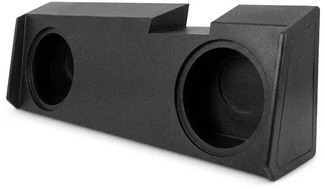 Main image of QPower Dual 10in Underseat Downfire Subwoofer Enclosure, QBomb Sub Box Compatible with Chevy Silverado Crew & Double Cab, GMC Sierra Crew & Double Cab 2019-2026