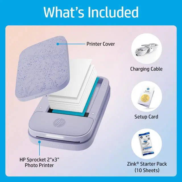 Alt view image 4 of 7 - Sprocket Portable 2x3 Instant Photo Printer (Lilac) Fun Scrapbook Bundle