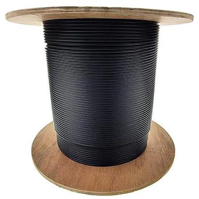 Alt view image 2 of 2 - 2 Strand Fiber Optic Cable, OM3 Multimode, Black, 1000ft Spool | Riser Rated, Water-Block Jacket, Graded-Index Glass Core, Indoor/Outdoor