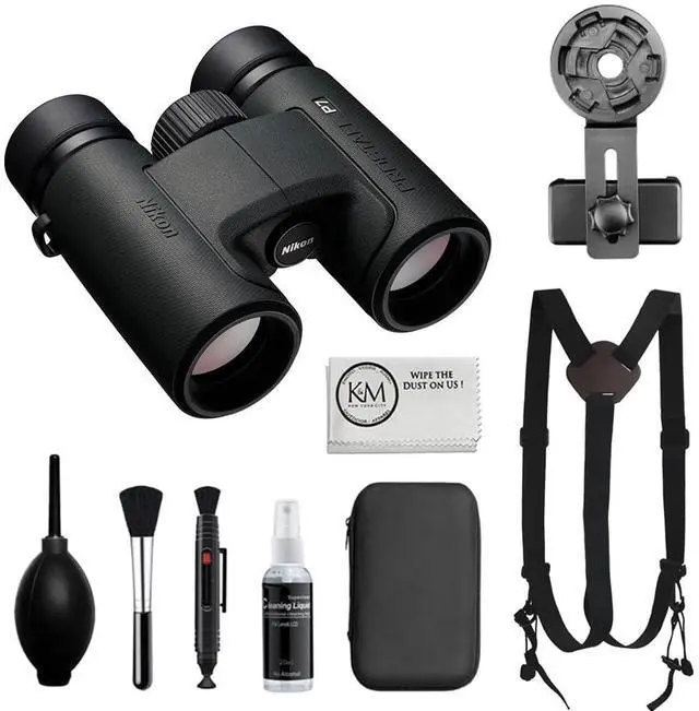 Main image of PROSTAFF P7 10x30 Binoculars Bundled with Harness Strap + Deluxe Cleaning Kit + Smartphone to Binocular Adapter + Microfiber Cleaning Cloth (5 Items)