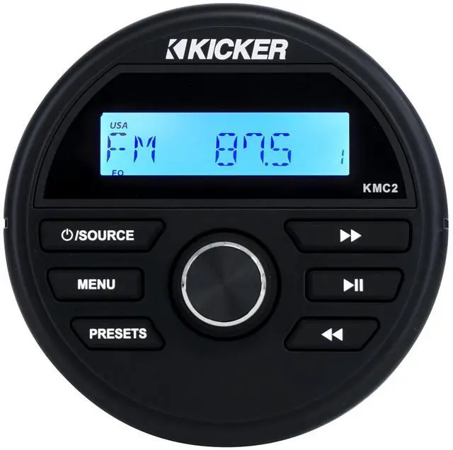 Alt view image 2 of 7 - KMC2 Marine Bluetooth Receiver Bundle with (2) White MB Quart 6.5" Speakers (3 Items)