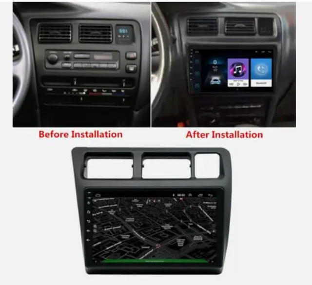 Alt view image 2 of 7 - 9" Android 13 Car Stereo for Toyota Corolla 1991-1997 Touch Screen Double Din Car Radio Receiver w/Wireless Carplay Android Auto GPS Navigation Bluetooth AHD SWC Mirror Link Backup Camera Mic, 2+32G