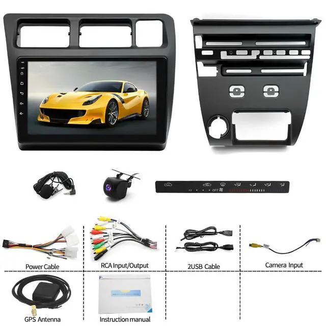 Alt view image 7 of 7 - 9" Android 13 Car Stereo for Toyota Corolla 1991-1997 Touch Screen Double Din Car Radio Receiver w/Wireless Carplay Android Auto GPS Navigation Bluetooth AHD SWC Mirror Link Backup Camera Mic, 2+32G