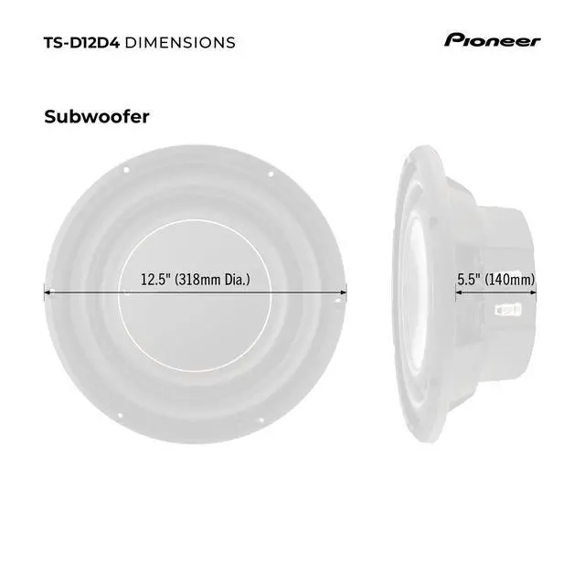 Alt view image 6 of 6 - D-Series TS-D12D4 12" Subwoofer 1500W Max | Dual 4 Ohm Voice Coil for Flexible Wiring, Powerful Bass Output