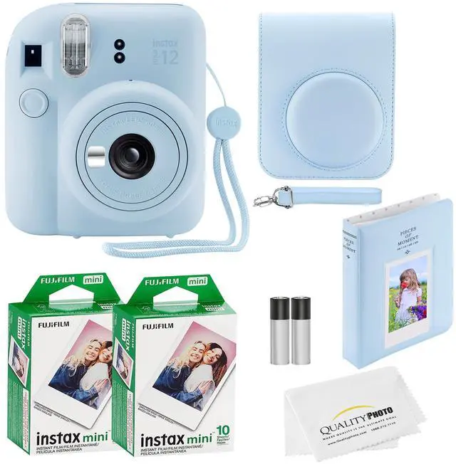 Main image of Instax Mini 12 Instant Camera + 20 Photo Prints + Quality Photo Value Bundle, Case, Decoration Stickers, Frames, Photo Album, (Pastel Blue)