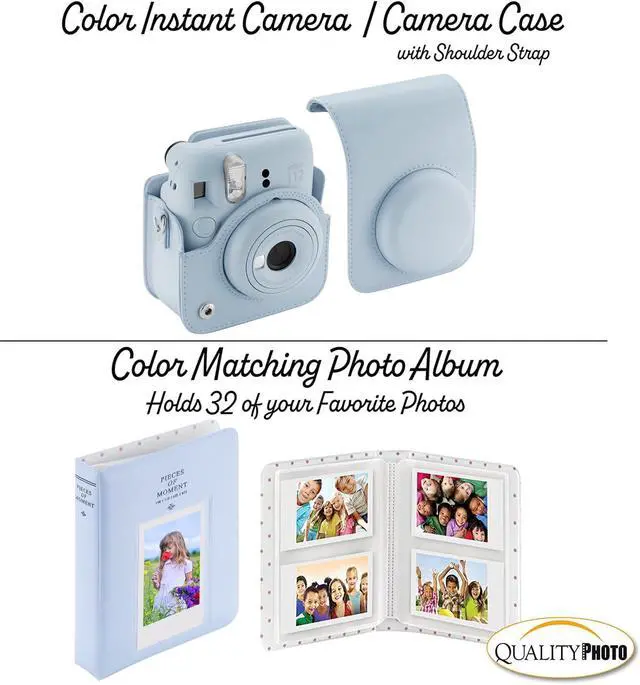 Alt view image 4 of 7 - Instax Mini 12 Instant Camera + 20 Photo Prints + Quality Photo Value Bundle, Case, Decoration Stickers, Frames, Photo Album, (Pastel Blue)