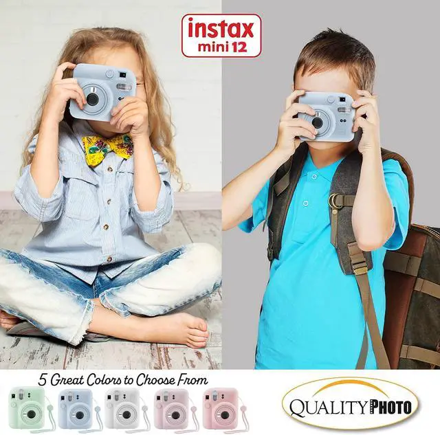 Alt view image 7 of 7 - Instax Mini 12 Instant Camera + 20 Photo Prints + Quality Photo Value Bundle, Case, Decoration Stickers, Frames, Photo Album, (Pastel Blue)
