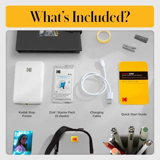 Alt view image 3 of 7 - Step Wireless Photo Printer 2x3 inches Zink Paper Technology & App for iOS & Android (White) Scrapbook Bundle