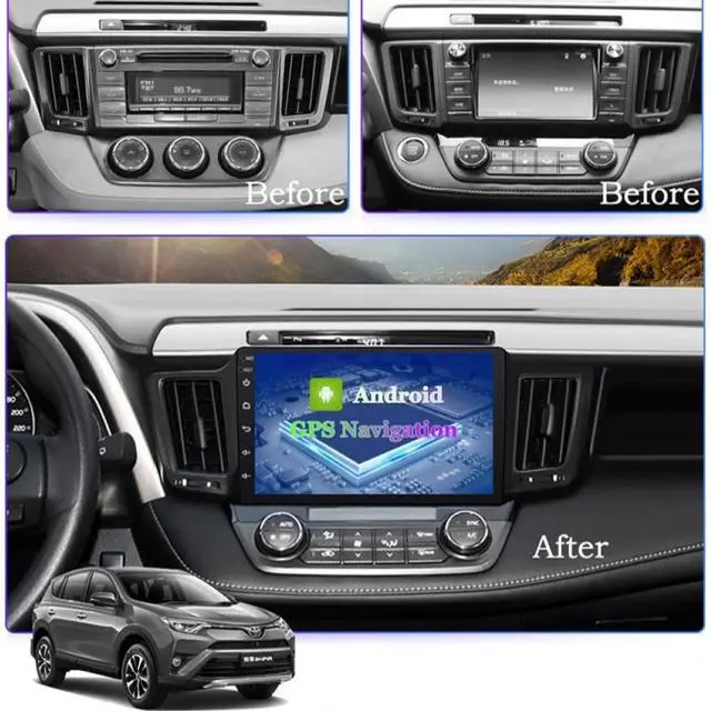 Alt view image 2 of 7 - Android 13 Stereo Radio for Toyota RAV4 (2013-2018) 9 inch Head Unit Octa Core 4G+64G Built-in Wireless Carplay/Android Auto/DSP/4G/WiFi/Bluetooth Free Camera