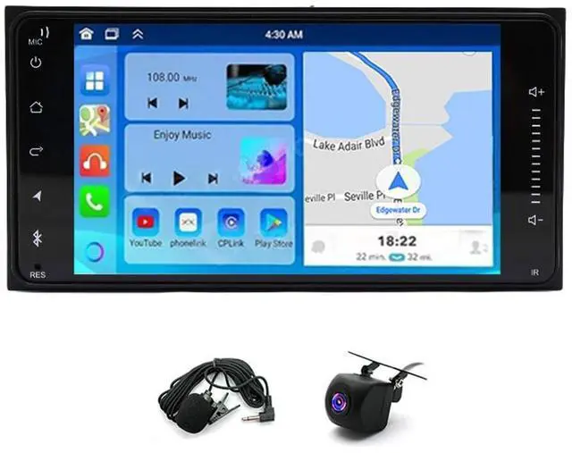 Main image of 4+64G Double Din Car Stereo Radio for Toyota 4 Runner Camry 2003-2009 with Wireless Carplay Android Auto 7 inch IPS Touch Screen Head Unit Stereo Bluetooth GPS WiFi AHD Backup Camera
