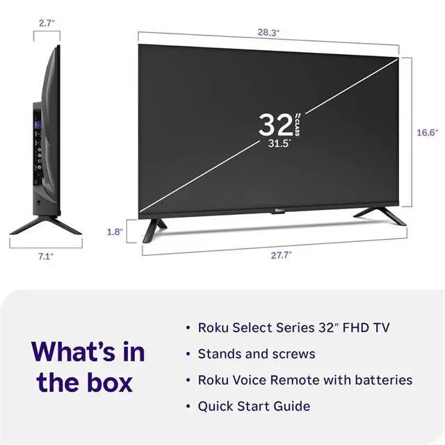 Alt view image 3 of 7 - 32" Select Series 1080p FHD LED Smart TV Bundle with HDMI Cable | 1080p Full HD LED display, OS, Wi-Fi, 12-Month CPS Plan & Streaming Bundle