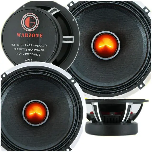 Main image of 4X WZL6 6.5-Inch Car Audio Coaxial Speaker Midrange Bullet Loud Speaker 800Watts Peak Power 4 ohm Impedance Per Voice Coil with High Energy Magnet Composition