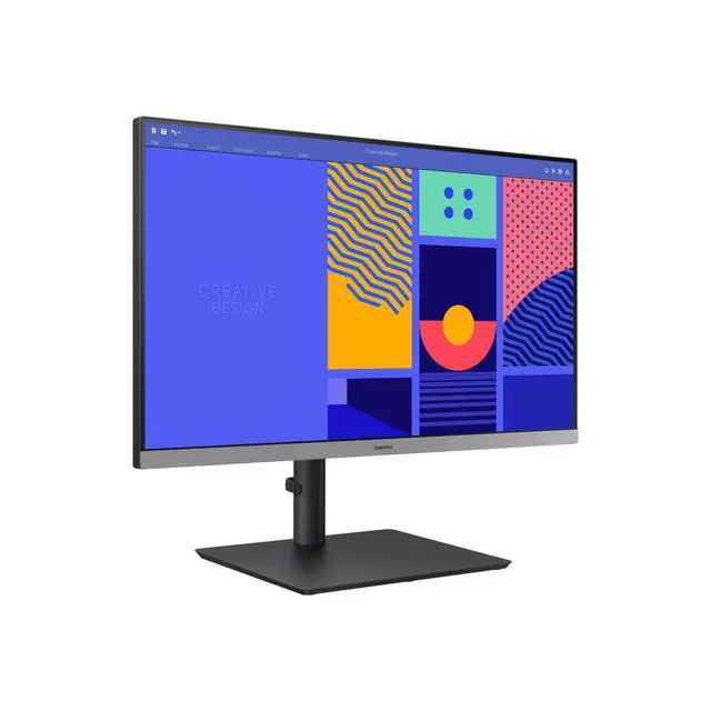 Alt view image 2 of 7 - 24-Inch S43GC Series Business Essential Computer Monitor, IPS Panel, Height Adjustable Stand, Triple Input, New DisplayPort, 100Hz, AMD FreeSync, Advanced Eye Care LS24C432GANXZA, 2024