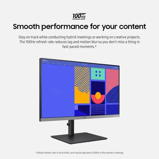 Alt view image 4 of 7 - 24-Inch S43GC Series Business Essential Computer Monitor, IPS Panel, Height Adjustable Stand, Triple Input, New DisplayPort, 100Hz, AMD FreeSync, Advanced Eye Care LS24C432GANXZA, 2024