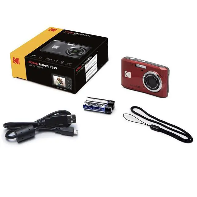 Alt view image 3 of 7 - PIXPRO FZ45 Friendly Zoom 16MP Full HD Digital Camera, Bundle with 32GB Memory Card and Camera Bag, Flexible Tripod, and Card Reader (Red)