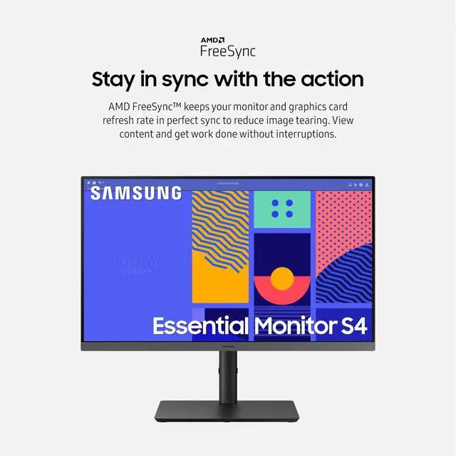 Alt view image 7 of 7 - 24-Inch S43GC Series Business Essential Computer Monitor, IPS Panel, Height Adjustable Stand, Triple Input, New DisplayPort, 100Hz, AMD FreeSync, Advanced Eye Care LS24C432GANXZA, 2024