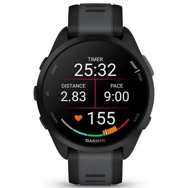 Alt view image 3 of 7 - 010-02863-20 Forerunner 165 Smart Sport Watch Black + Slate Gray Bundle with Deco Essentials Charging Dock, Silicone Dust Cover 3 Pack and Screen Protector for 1.2 inch 2 Pack