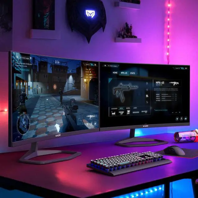 Alt view image 3 of 6 - 2-Pack 24.5" 240Hz 1ms Curved 1500R 1920x1080 Gaming Computer Monitor | AMD FreeSync Premium, Panoramic Gaming Multi-View Split Screen Streaming, VESA Mount HDMI DisplayPort Built-in Speakers