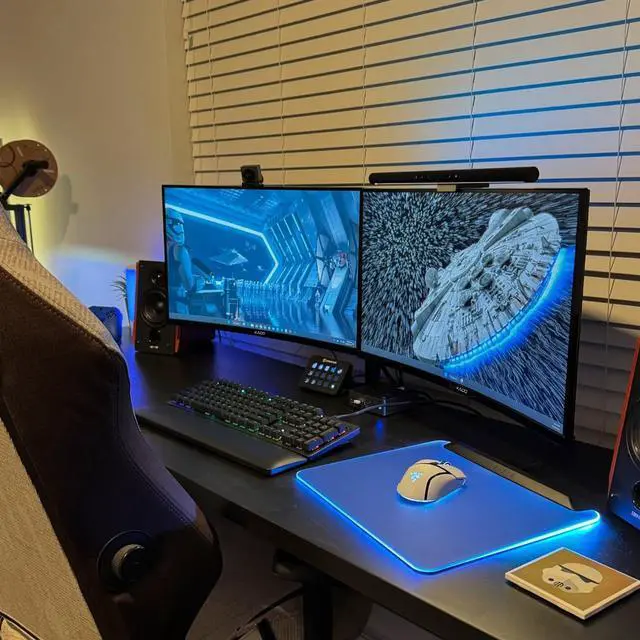 Alt view image 4 of 6 - 2-Pack 24.5" 240Hz 1ms Curved 1500R 1920x1080 Gaming Computer Monitor | AMD FreeSync Premium, Panoramic Gaming Multi-View Split Screen Streaming, VESA Mount HDMI DisplayPort Built-in Speakers
