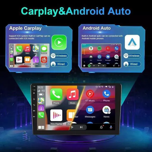 Alt view image 5 of 6 - 7 inch Car Stereo Radio for Toyota 4 Runner Camry 2003 2004 2005 2006 2007 2008 2009 with Wireless Carplay Android Auto, 2+32G Touch Screen Radio Head Unit Bluetooth GPS WiFi AHD Backup Camera