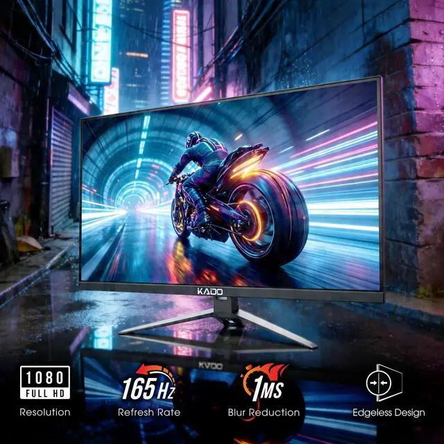 Alt view image 2 of 6 - Dual Monitor 2-Pack 24" 1920x1080 165Hz Gaming 1ms Computer Monitor | AMD FreeSync Premium DisplayPort HDMI, VESA Wall Mount Arm Mount Built-in Speakers, Panoramic Display Multi-tasking