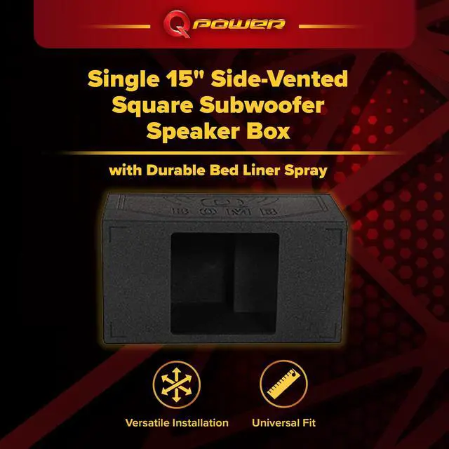 Alt view image 2 of 5 - Single 15" Side-Vented Subwoofer Box for Kicker L7 Square Sub | Durable Custom Car/Truck Enclosure for Vehicle Audio and Bass Sound Systems