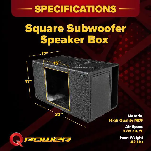 Alt view image 3 of 5 - Single 15" Side-Vented Subwoofer Box for Kicker L7 Square Sub | Durable Custom Car/Truck Enclosure for Vehicle Audio and Bass Sound Systems