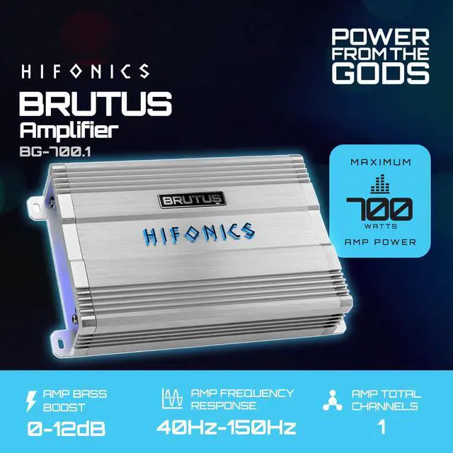 Alt view image 2 of 7 - Brutus BG 700 Watt Class D Monoblock Amplifier with Built-in UV Meter, Dual Toroidal Transformer PWM Power Supply and Shielded Inductors