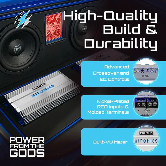 Alt view image 3 of 7 - Brutus BG 700 Watt Class D Monoblock Amplifier with Built-in UV Meter, Dual Toroidal Transformer PWM Power Supply and Shielded Inductors