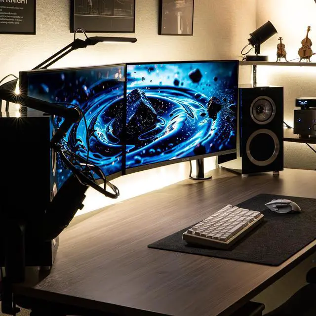 Alt view image 4 of 5 - Dual Monitor 2-Pack 27" 1920x1080 75Hz FHD Computer Monitor | HDMI Office Gaming Hybrid Desk Setup, VESA Wall Mount Arm Mount Built-in Speakers, Panoramic Display Multi-tasking