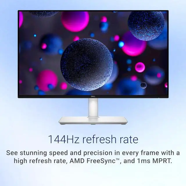 Alt view image 2 of 7 - 24" FHD Monitor, 1080p IPS Display, 144Hz Refresh Rate, 1ms, AMD FreeSync, Dual 3W Built-in Speakers, 99% sRGB, Fully Adjustable Stand with Height/Tilt/Pivot/Swivel, Ash White