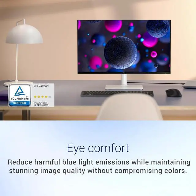 Alt view image 6 of 7 - 24" FHD Monitor, 1080p IPS Display, 144Hz Refresh Rate, 1ms, AMD FreeSync, Dual 3W Built-in Speakers, 99% sRGB, Fully Adjustable Stand with Height/Tilt/Pivot/Swivel, Ash White