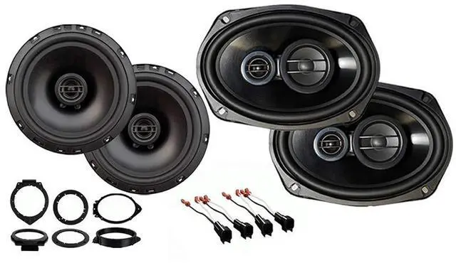 Main image of Speakers Fits Silverado 2500HD 3500HD Crew Cab 2015-2019 | 6x9 and 6.5 inch Rhythm drivers, 450W and 300W peak, Chevy HD factory door upgrade for 2016 models, easy install