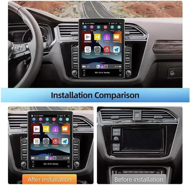 Alt view image 2 of 7 - Double Din Car Stereo for Cadillac Escalade EXT 2002-2006 with Wireless CarPlay and Android Auto, 9.7 Inch Touchscreen Android 13 Car Radio Support GPS Bluetooth WiFi FM RDS Mirror Link Backup Camera
