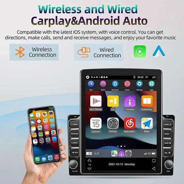 Alt view image 3 of 7 - Double Din Car Stereo Radio for Chevrolet Silverado 1500 2003-2006, 2+32G | 9.7" Touchscreen Android 14 Car Audio w/Wireless CarPlay and Android Auto Bluetooth GPS WiFi FM RDS SWC Backup Camera, 2+32G