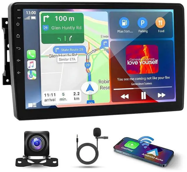 Main image of 10 Inch Android 13 Car Stereo for Dodge Grand Caravan 2011 2012 2013 Double Din HD Touch Screen Car Audio Receiver w/Wireless Carplay Android Auto GPS Navigation Bluetooth SWC Backup Camera Mic, 2+32G