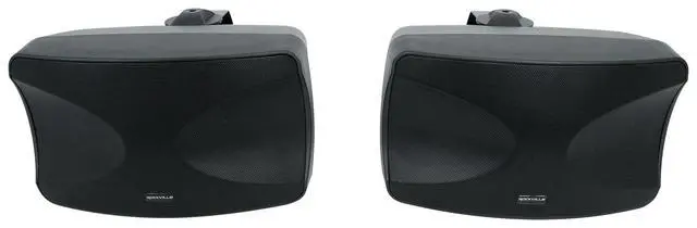 Alt view image 2 of 7 - RCS80-1 70V Commercial Amp with Black WET-44 PRO Speaker Pair | 60W RMS, Bluetooth, USB/SD, FM, 2 Mic Inputs, WET-44 PRO Dual 4" 4-Way Swivel Speakers, Bass/Treble Controls, Remote, 2-Items
