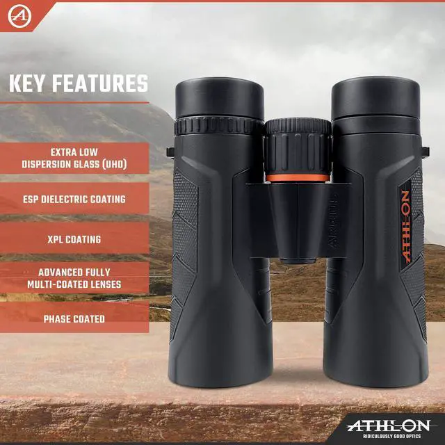 Alt view image 3 of 6 - 8x42 Argos G2 HD Black Binoculars with Eye Relief for Adults and Kids, High-Powered Binoculars for Hunting, Birdwatching, and More